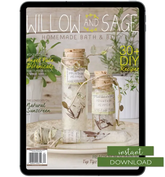 Stampington Willow and Sage Summer 2016 blad PDF-utgave naturlig hudpleie