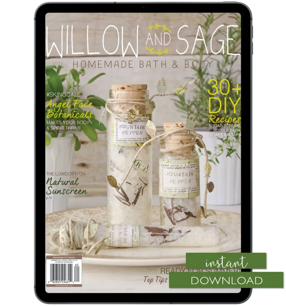 Stampington Willow and Sage Summer 2016 blad PDF-utgave naturlig hudpleie