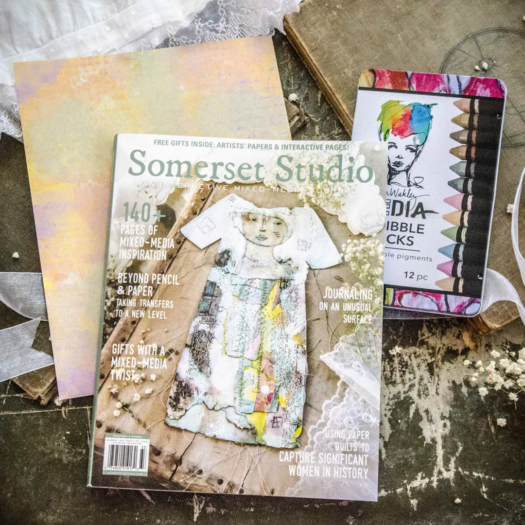 Stampington Somerset Studio Scribbles Scripts bundle blad