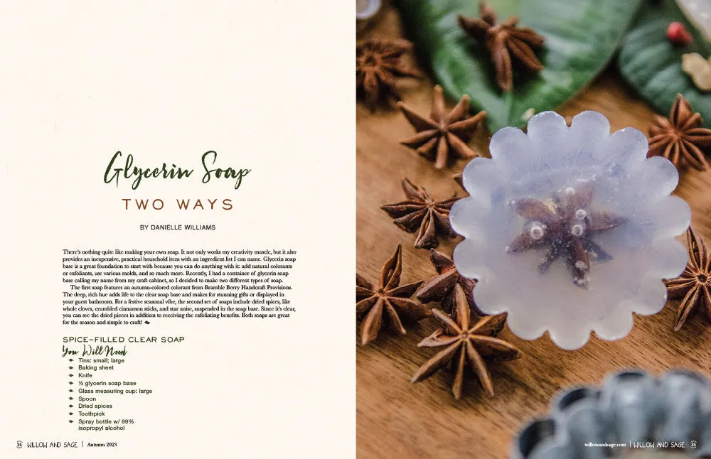 Stampington Willow and Sage Høst 2023 e-blad PDF hudpleie