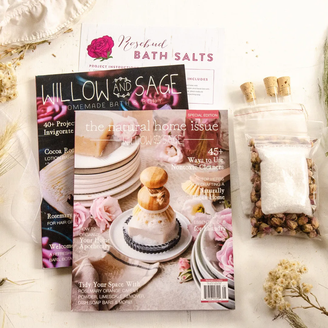 Stampington Willow and Sage Natural Rosebud Salts DIY-sett badesalt