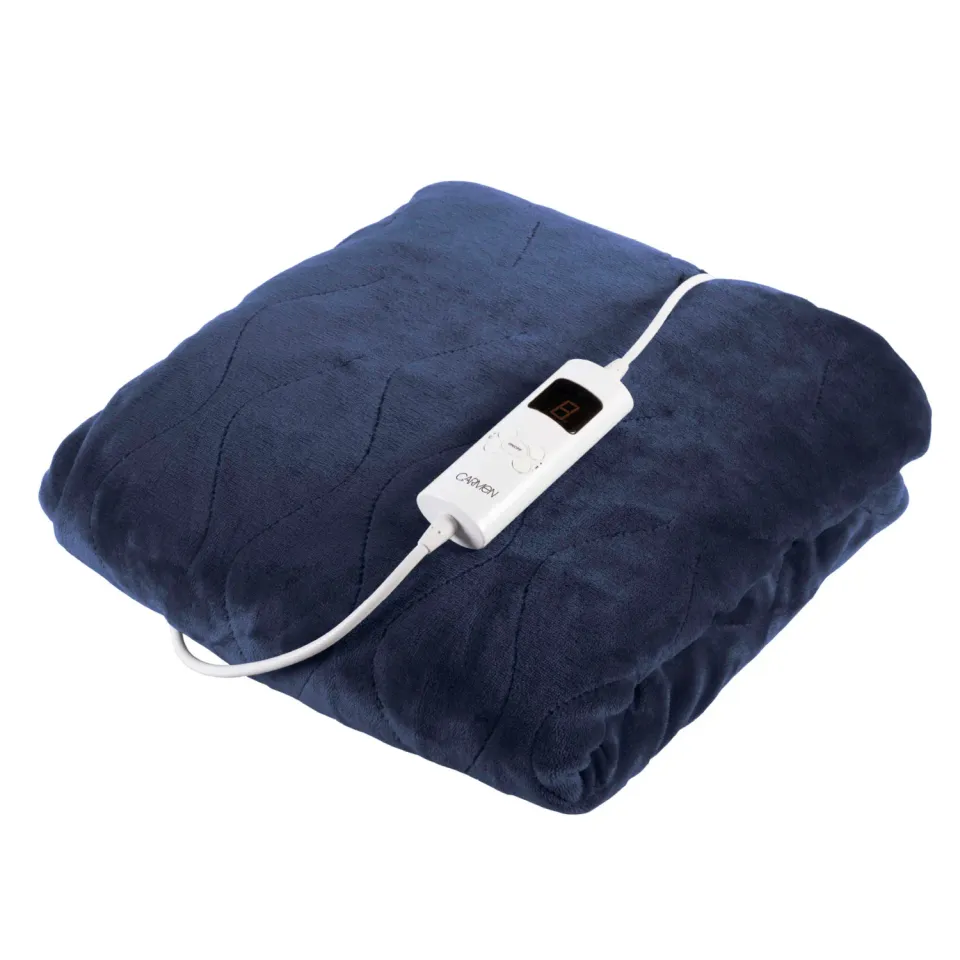 RadioTimes Heated Fleece Blanket varmepledd blå 160x130cm