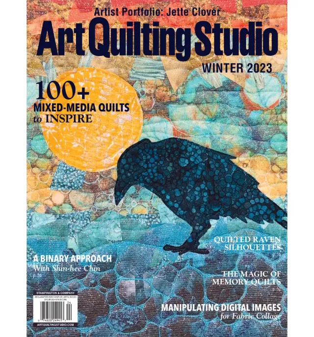 Stampington Art Quilting Studio Winter 2023 blad papirutgave quilt