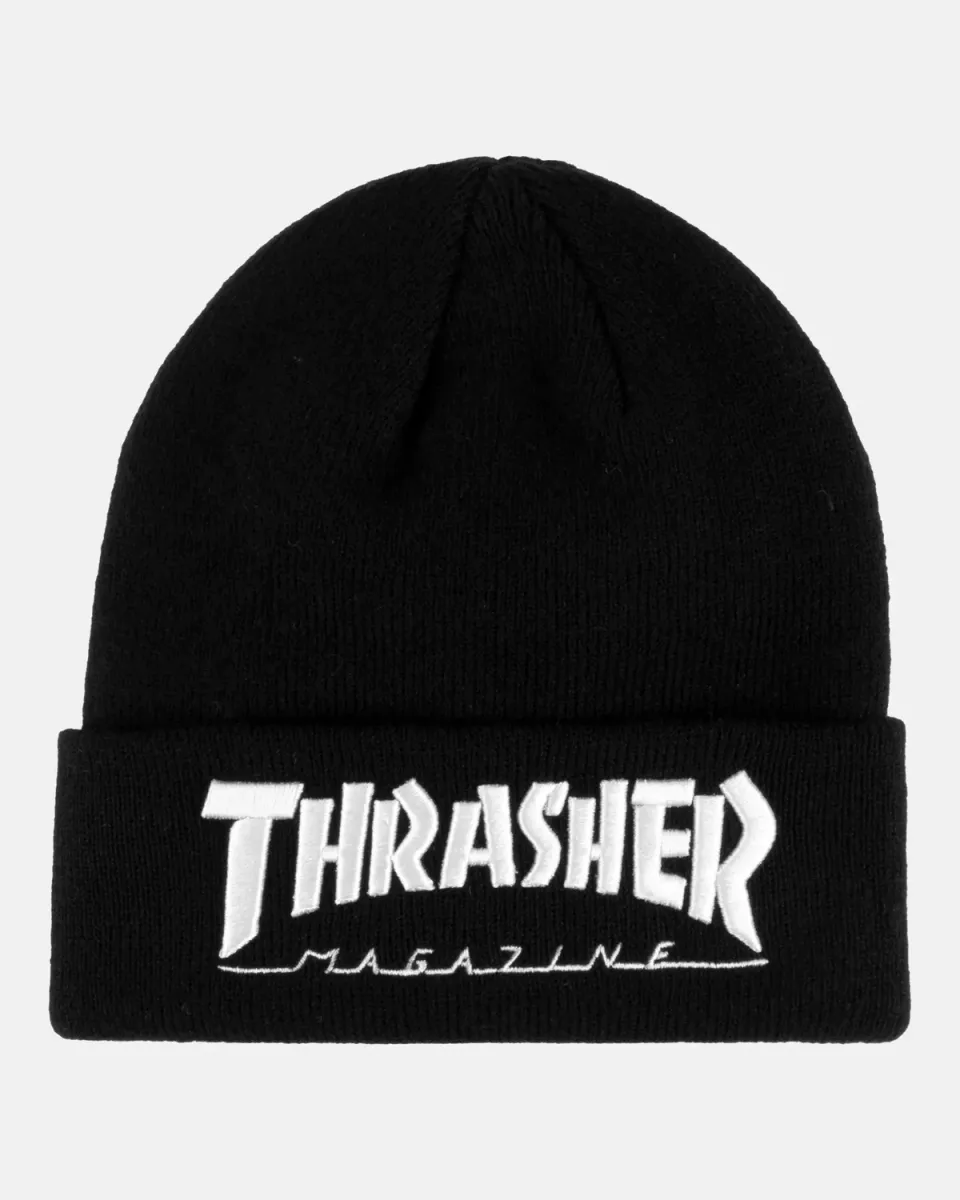 Thrasher Embroidered beanie lue svart
