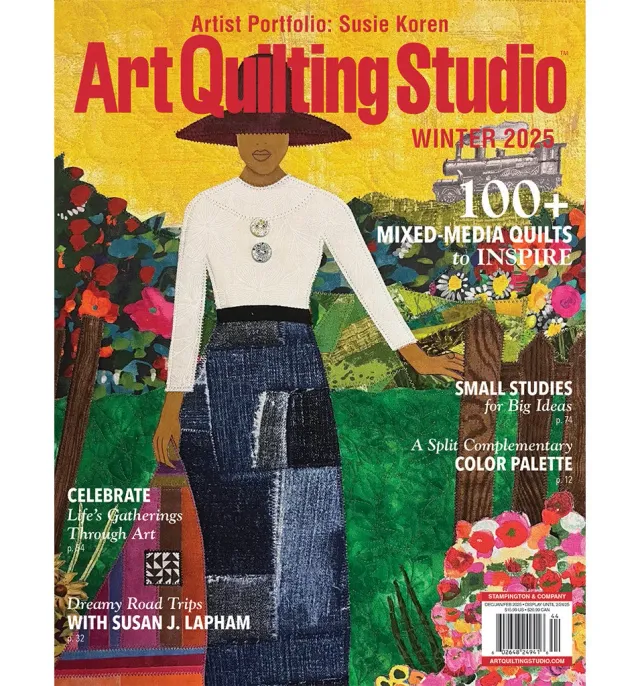 Stampington Art Quilting Studio vinter 2025 blad 144 sider