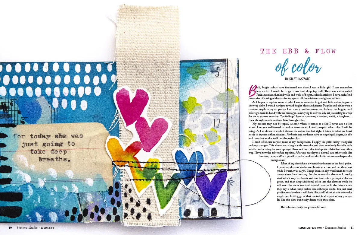 Stampington Somerset Studio Summer 2021 blad PDF mixed-media
