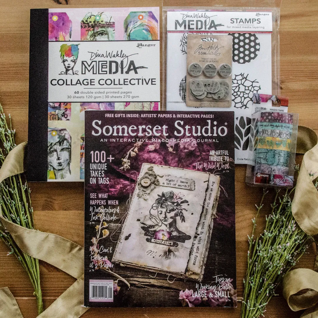 Stampington Somerset Studio Collage Artist bladpakke 5 deler