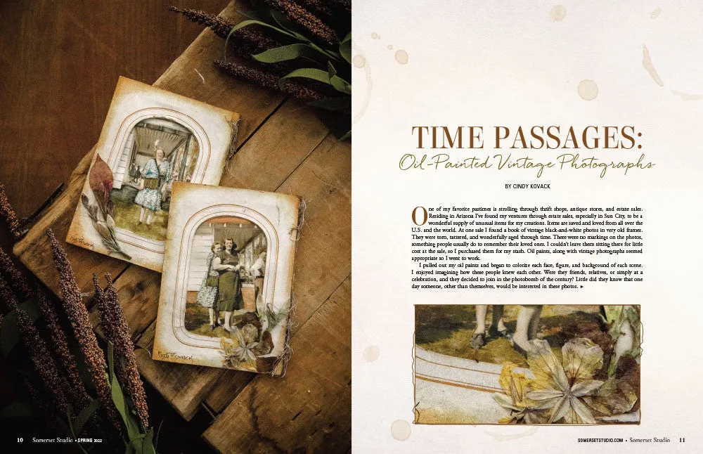 Stampington Somerset Studio Spring 2022 blad papir mixed media