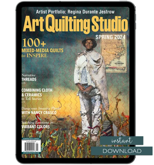 Stampington Art Quilting Studio blad vår 2024 PDF
