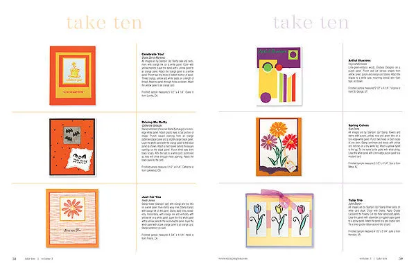 Stampington Take Ten 2004 Volume 3 blad med kortlaging