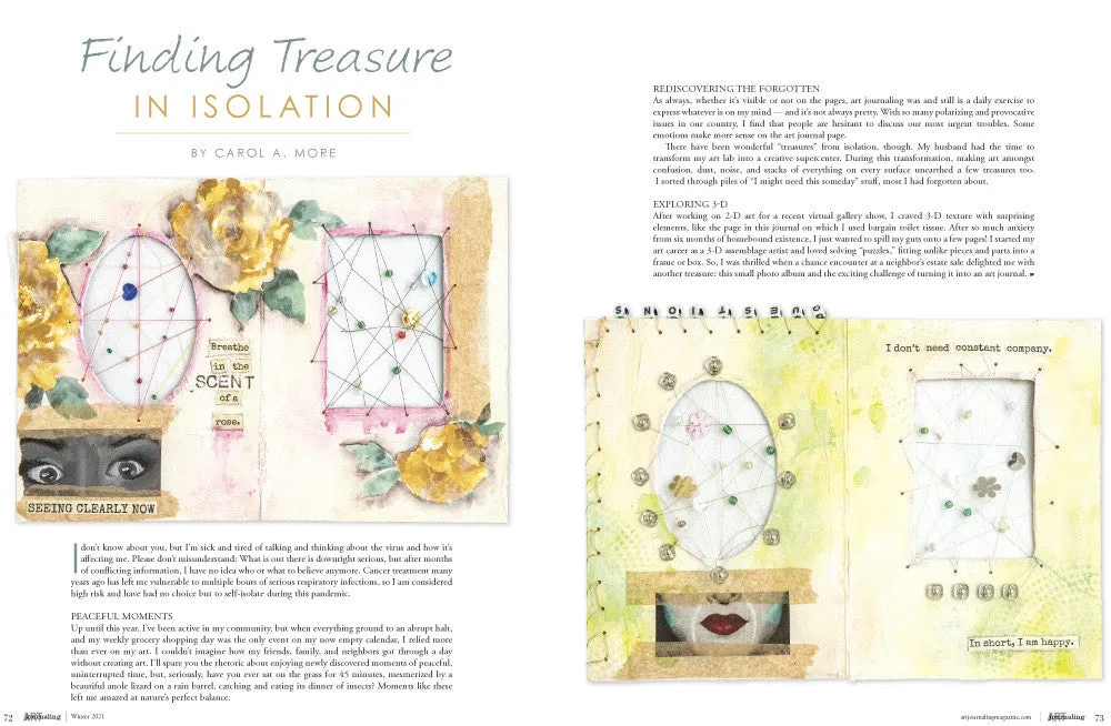 Stampington Art Journaling Winter 2021 blad PDF-nedlasting kunstjournal