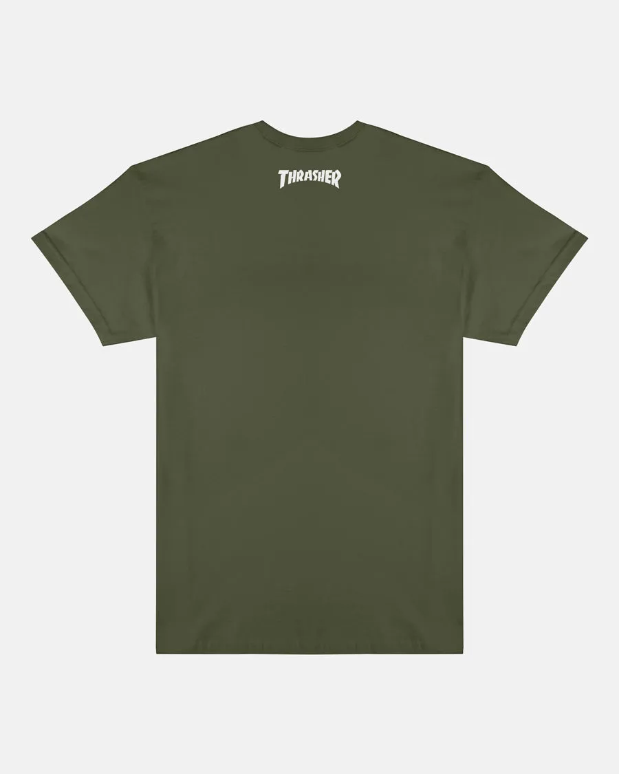 Thrasher Fort Miley t-skjorte armygrønn bomull