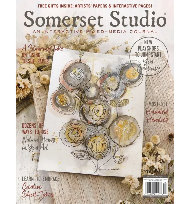 Stampington Somerset Studio Autumn 2021 blad mixed-media