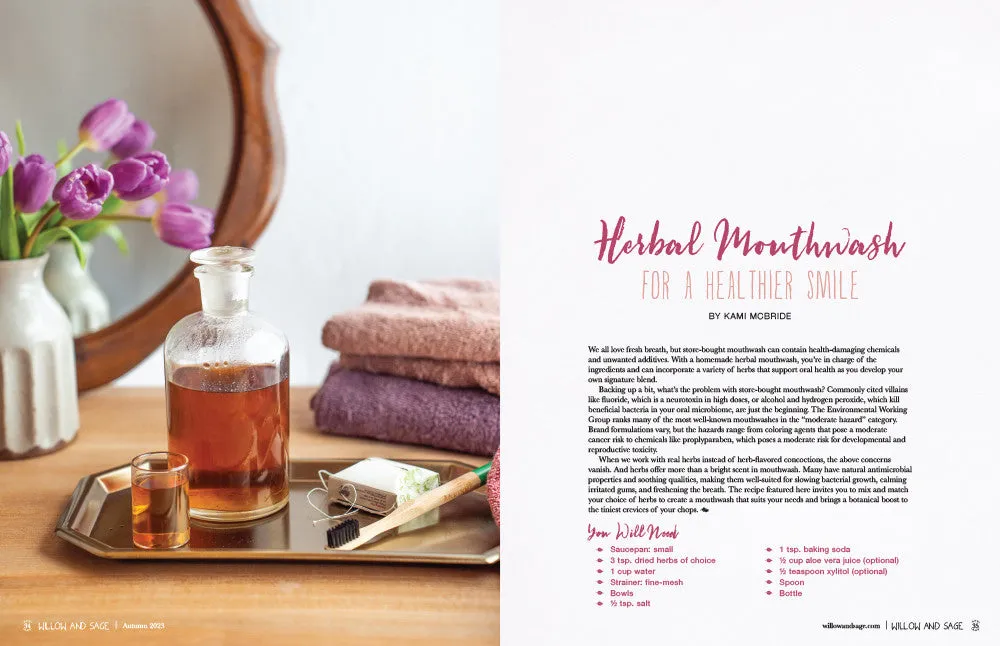 Stampington Willow and Sage Høst 2023 e-blad PDF hudpleie