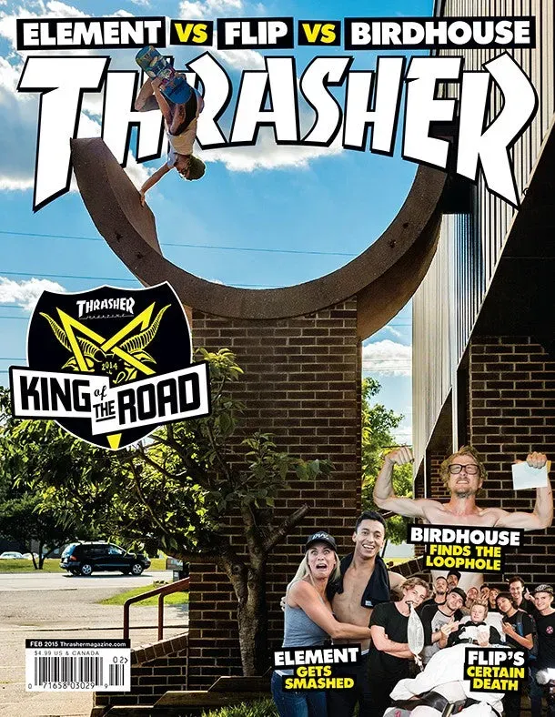 Thrasher Magazine februar 2015 blad med Hell of a Year DVD