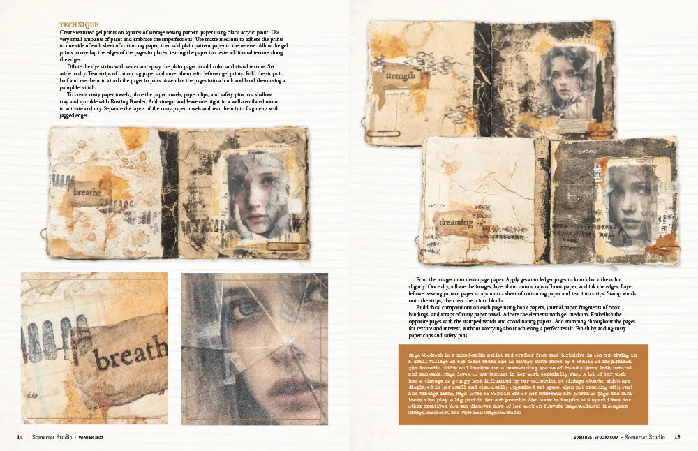 Stampington Somerset Studio Winter 2027 blad mixed-media