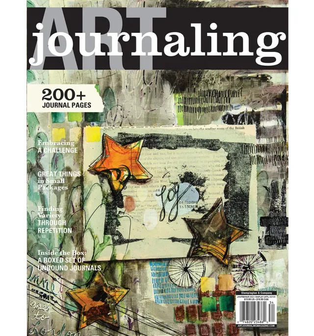 Stampington Art Journaling Winter 2023 blad mixed media