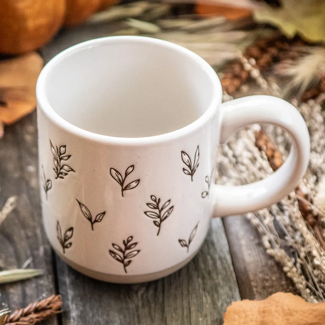 Stampington Brown Leaves steingodskrus 14 oz bladmotiv