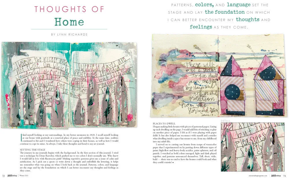 Stampington Art Journaling Winter 2021 blad PDF-nedlasting kunstjournal