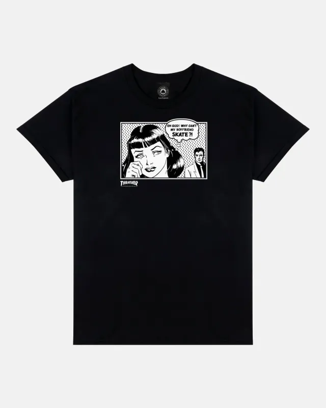 Thrasher Boyfriend t-skjorte svart bomull