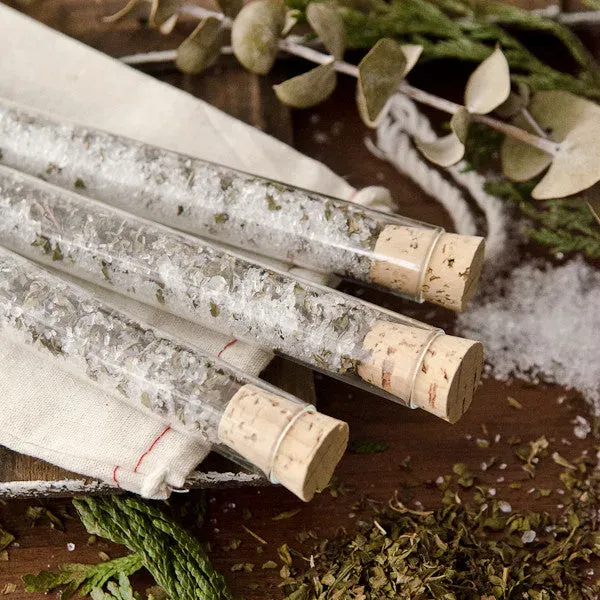 Stampington Peppermint Bath Salts Vials DIY-sett badesalt 3 glass