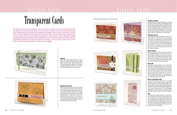 Stampington Take Ten Winter 2006 blad kortlaging