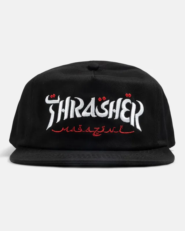 Thrasher Calligraphy snapback caps svart