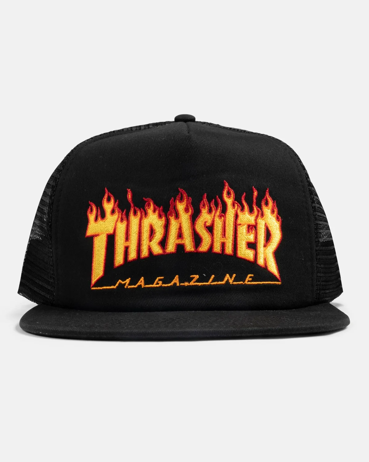 Thrasher Flame Trucker caps svart bomull