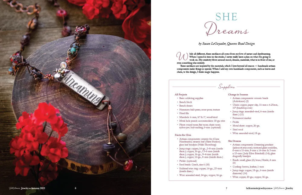 Stampington Belle Armoire Jewelry Autumn 2023 blad PDF smykker