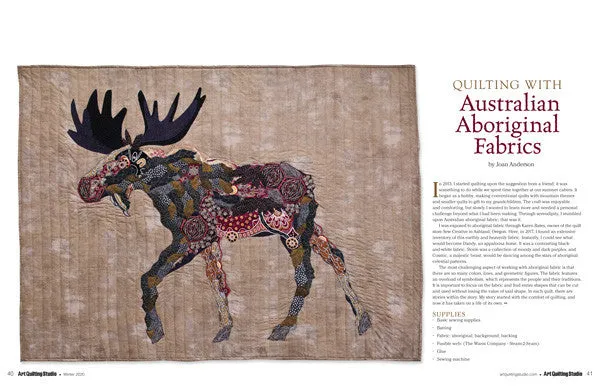 Stampington Art Quilting Studio Winter 2020 blad quilt
