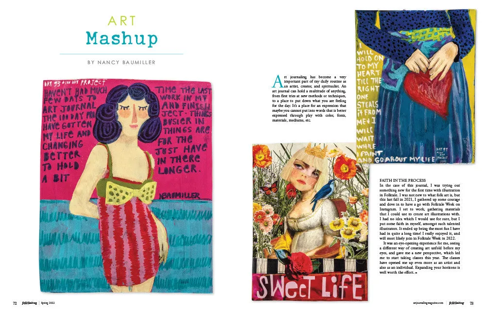 Stampington Art Journaling Spring 2022 blad kreativ teknikk