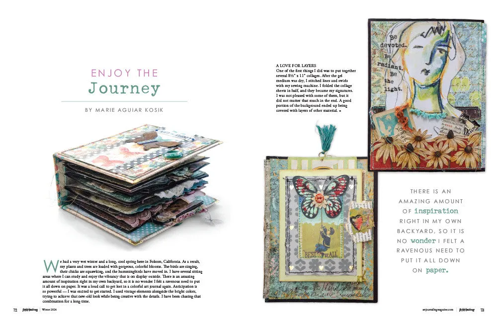 Stampington Art Journaling Winter 2024 blad 144 sider vinter