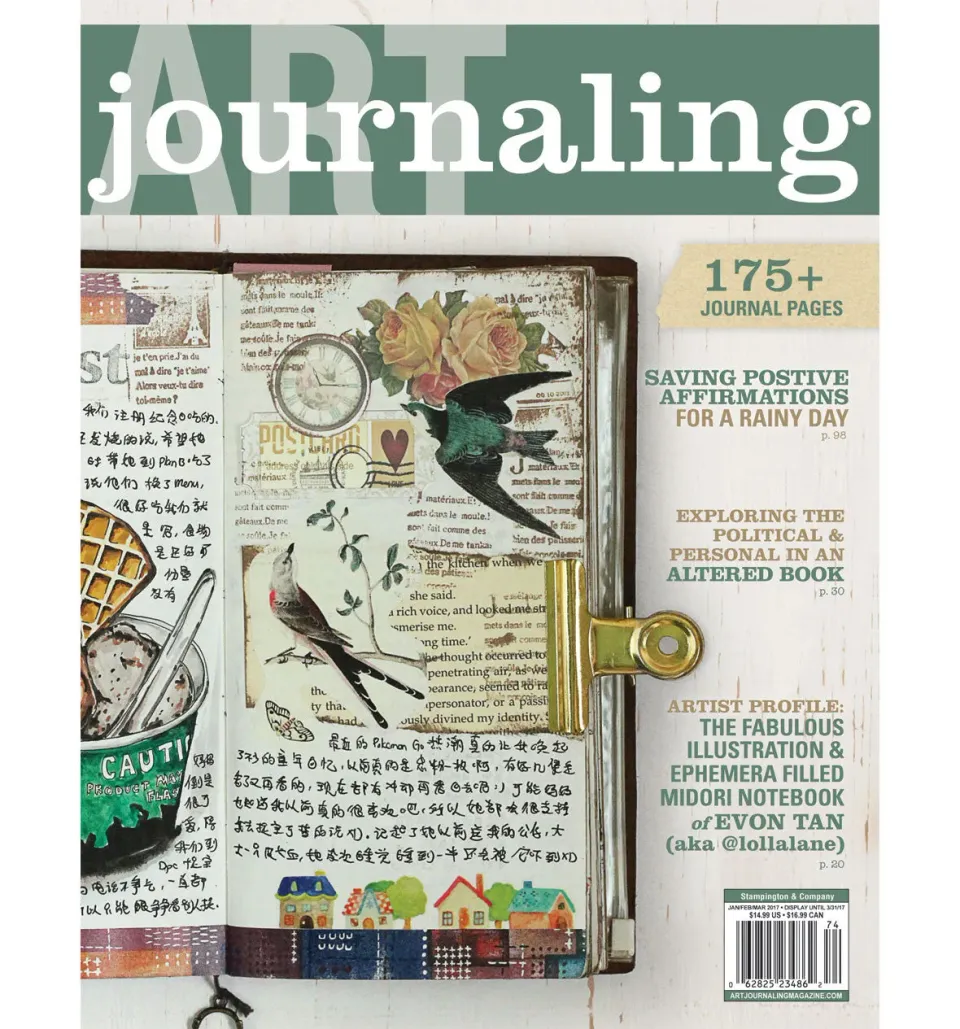 Stampington Art Journaling Winter 2017 blad digital utgave