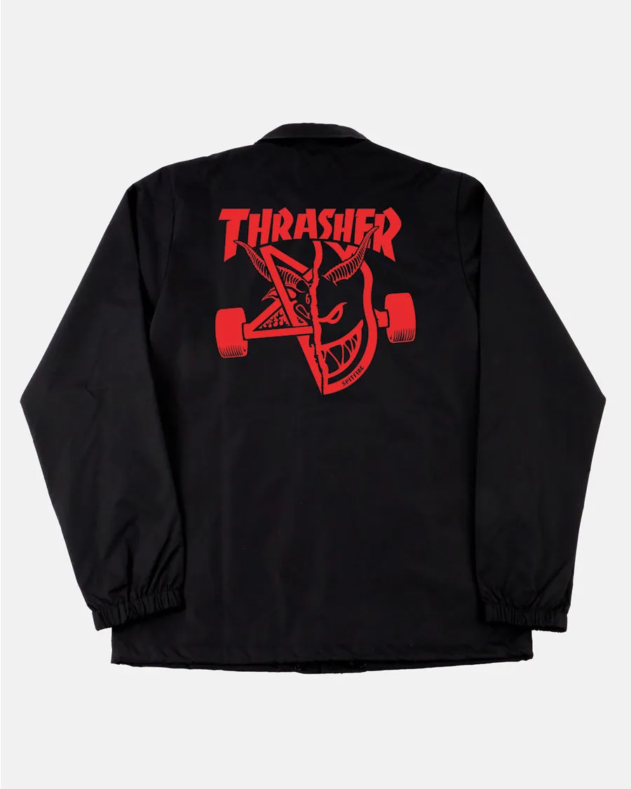 Thrasher X Spitfire Thrash & Burn coachjakke svart vannavstøtende