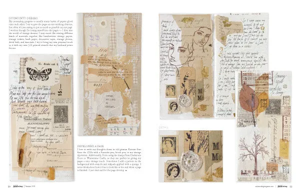 Stampington Art Journaling Summer 2018 blad PDF-nedlasting collage