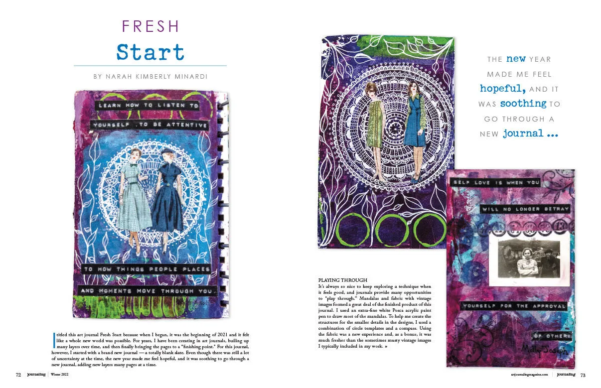 Stampington Art Journaling Winter 2022 blad PDF-nedlasting 144 sider