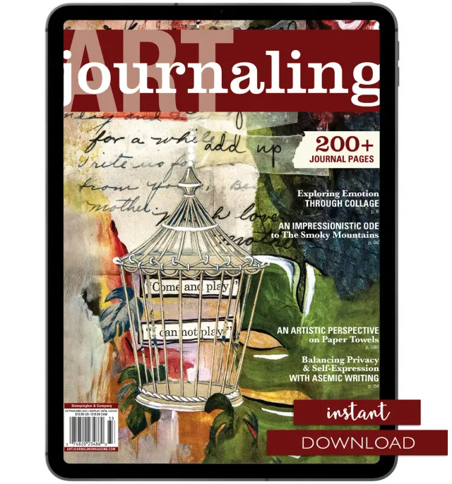 Stampington Art Journaling Autumn 2023 blad PDF artterapi