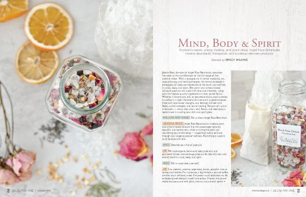 Stampington Willow and Sage Summer 2016 blad PDF-utgave naturlig hudpleie
