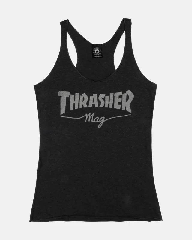 Thrasher Mag Logo singlet dame svart racerback