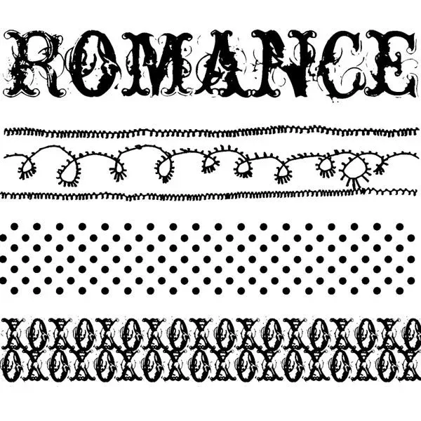 Stampington Romance Trim stempel tre 4 motiver