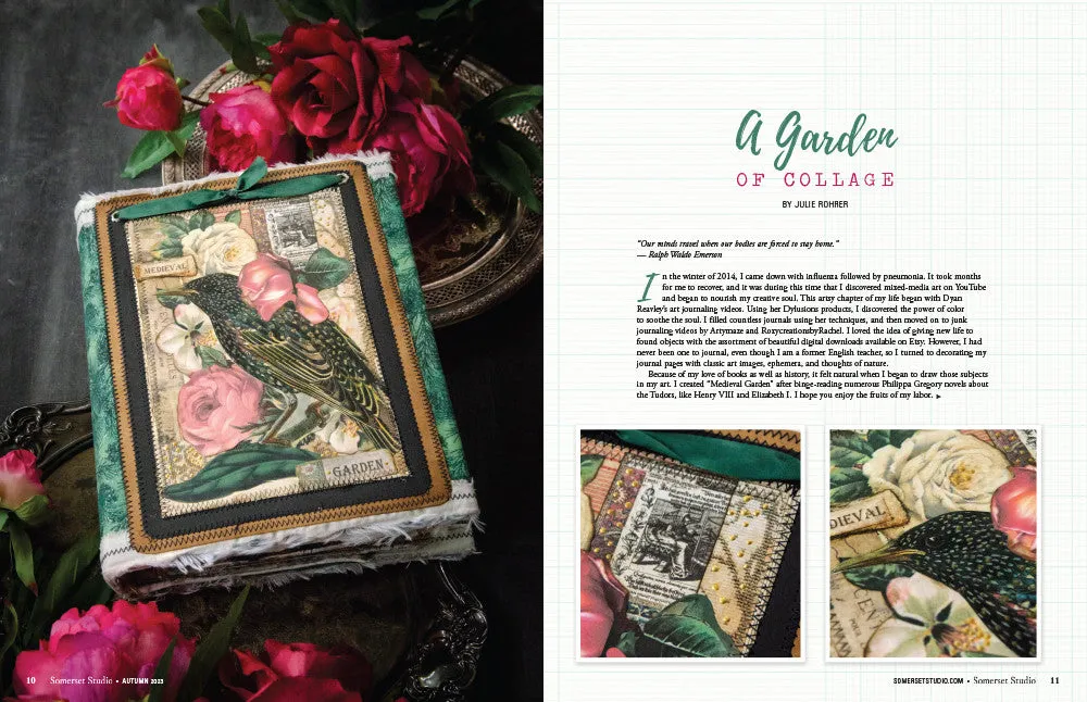 Stampington Somerset Studio Autumn 2023 blad PDF collage