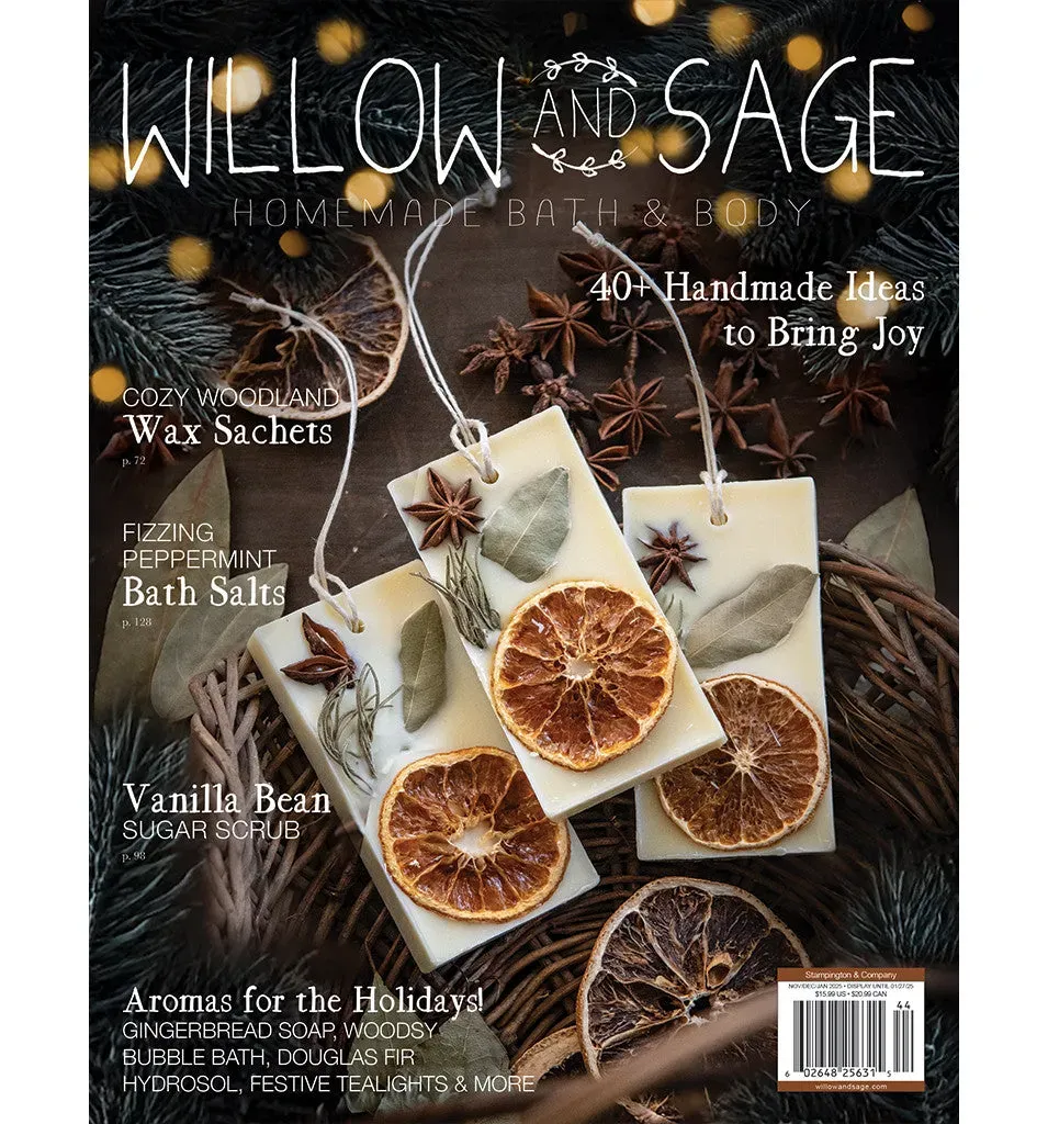 Stampington Willow and Sage blad Winter 2025 hudpleie