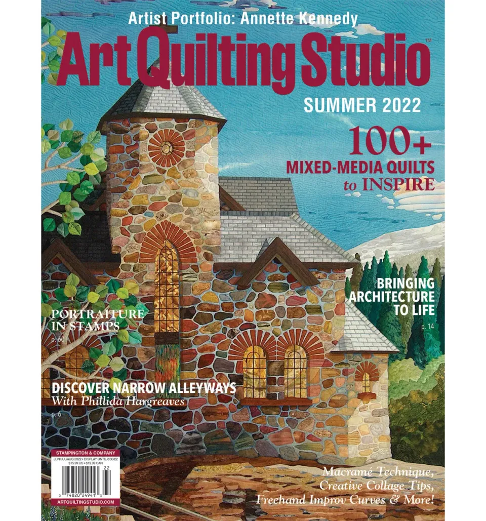 Stampington Art Quilting Studio Summer 2022 blad quilt
