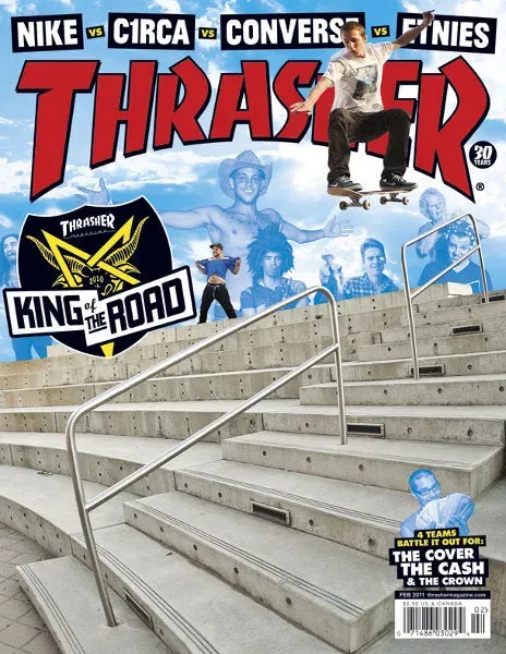 Thrasher Magazine februar 2011 blad King of the Road