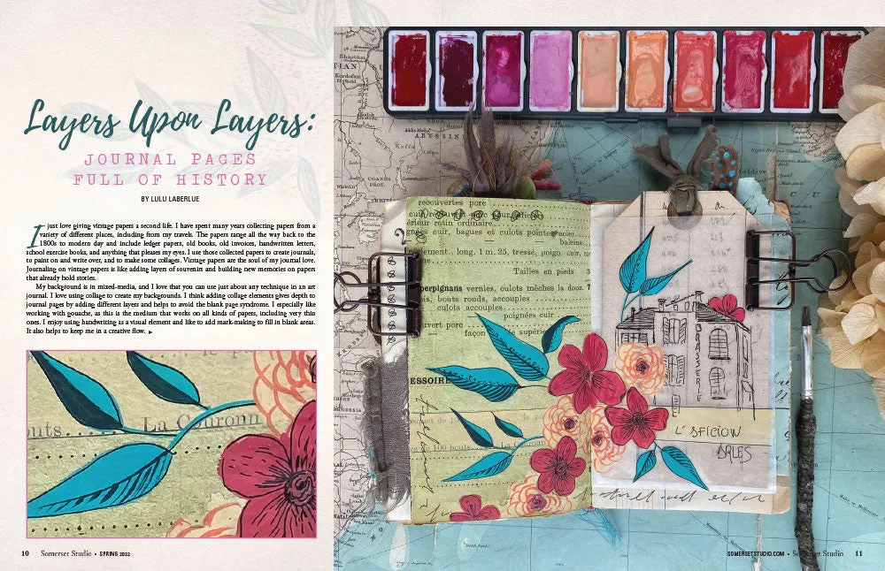 Stampington Somerset Studio Spring 2022 blad digitalutgave PDF