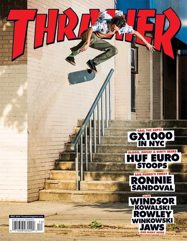 Thrasher Magazine desember 2016 blad enkeltutgave skateboard