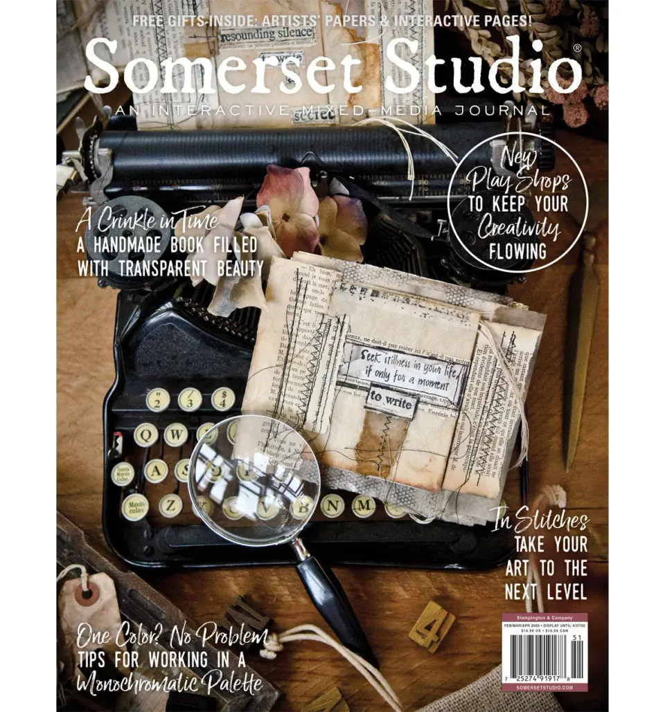 Stampington Somerset Studio Spring 2020 blad digitalutgave søm