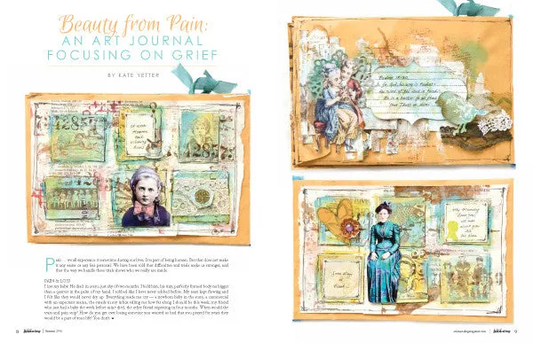Stampington Art Journaling Summer 2016 pdf-blad collage