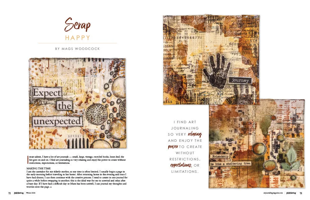 Stampington Art Journaling Winter 2024 blad PDF 144 sider