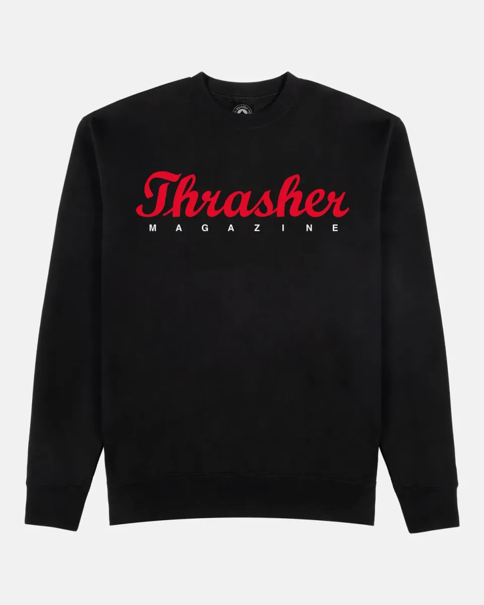 Thrasher Script crewneck svart genser bomullsblanding